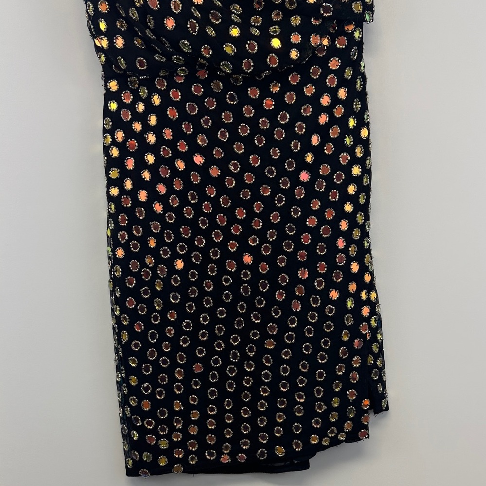 Sherri Hill 55155 Black One Shoulder Mirror Sequin Cocktail After Prom Dress 0 - Picture 7 of 10